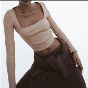 Zara square neck long sleeve